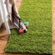 Trendy Green Shaggy Bedroom Rug